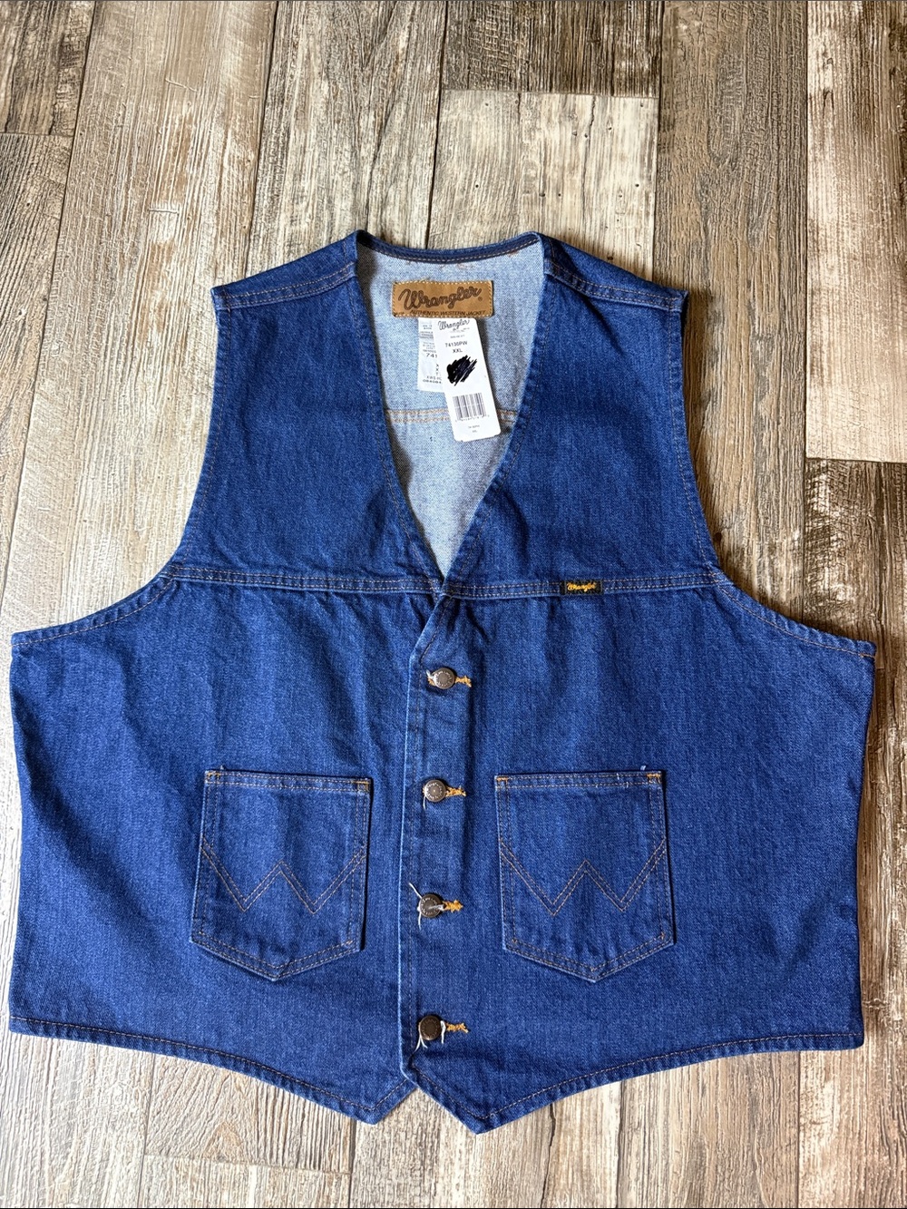 🌟Wrangler Dark 🌟Blue Denim Jean Vest with Front Pockets, XXL